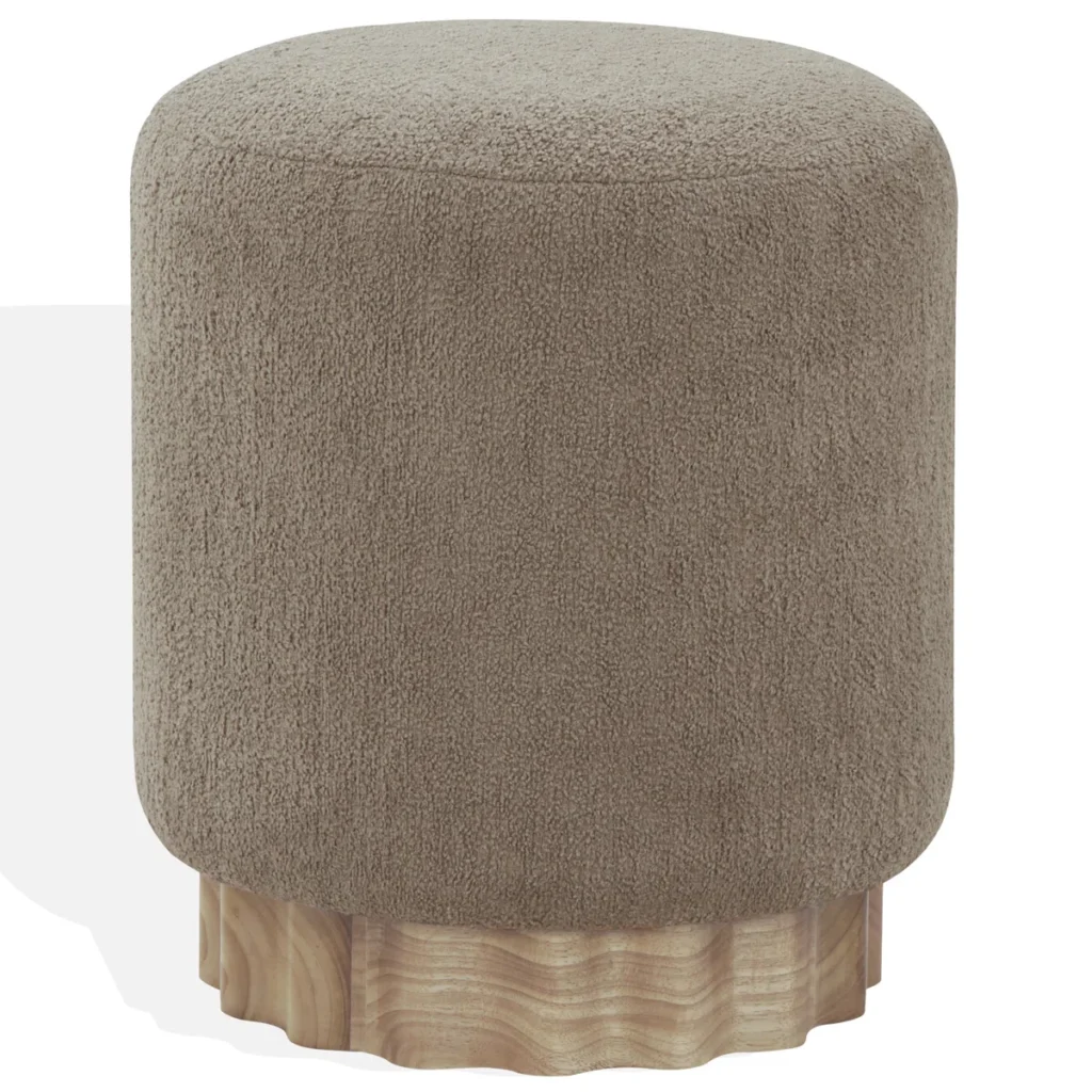 Nikolas Round Boucle Ottoman