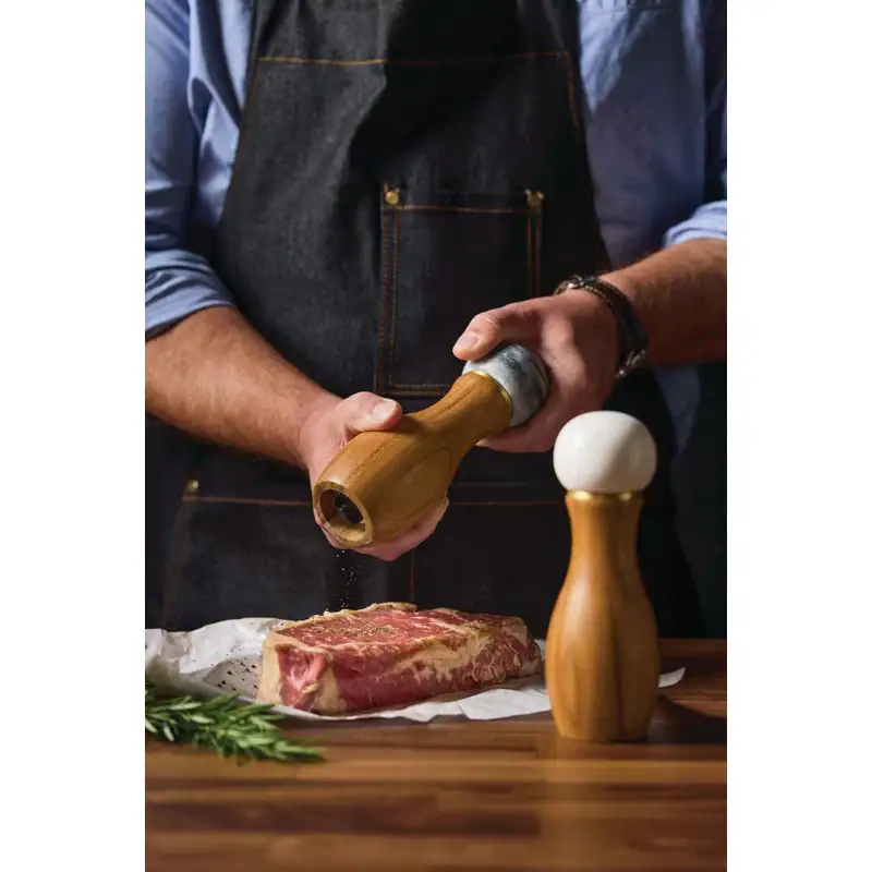 Teak & Marble Salt & Pepper Grinders