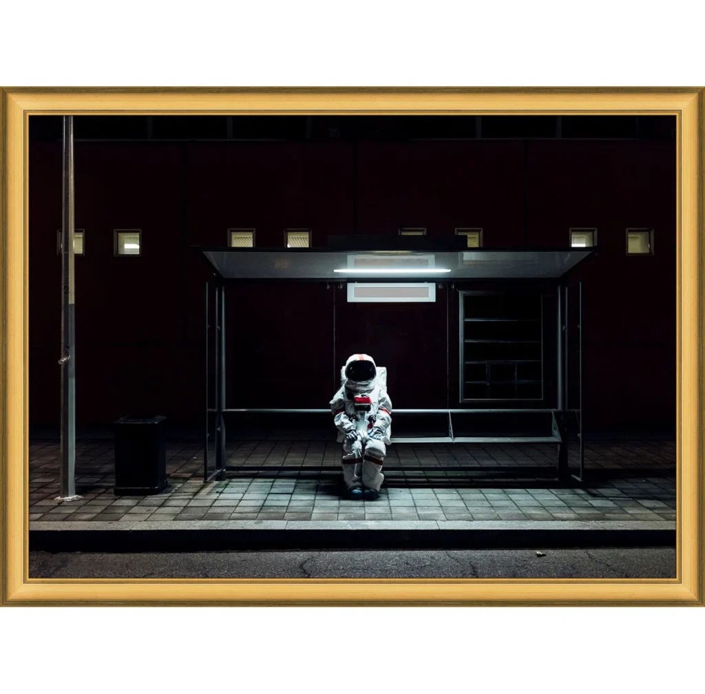 Astronaut Waiting For A Bus