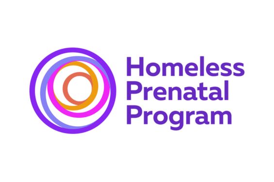 Logo Of The Homeless Prenatal Program Featuring Overlapping Circular Rings In Purple, Blue, Pink, And Orange Next To The Organization’s Name In Bold Purple Text On A White Background.